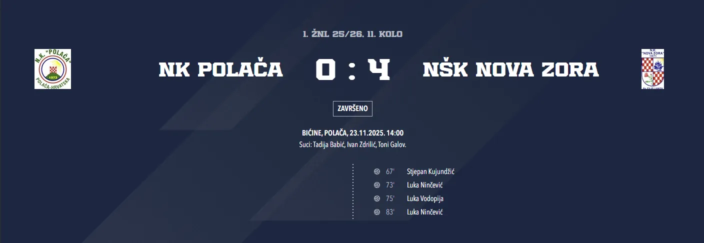 NK Polača - NŠK Nova zora