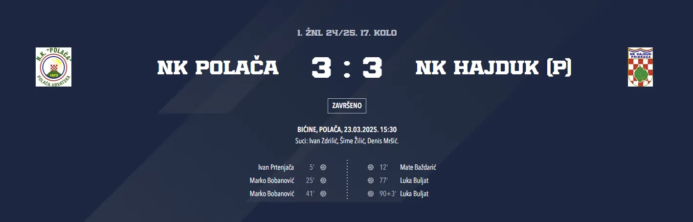 NK Polača - NK Hajduk