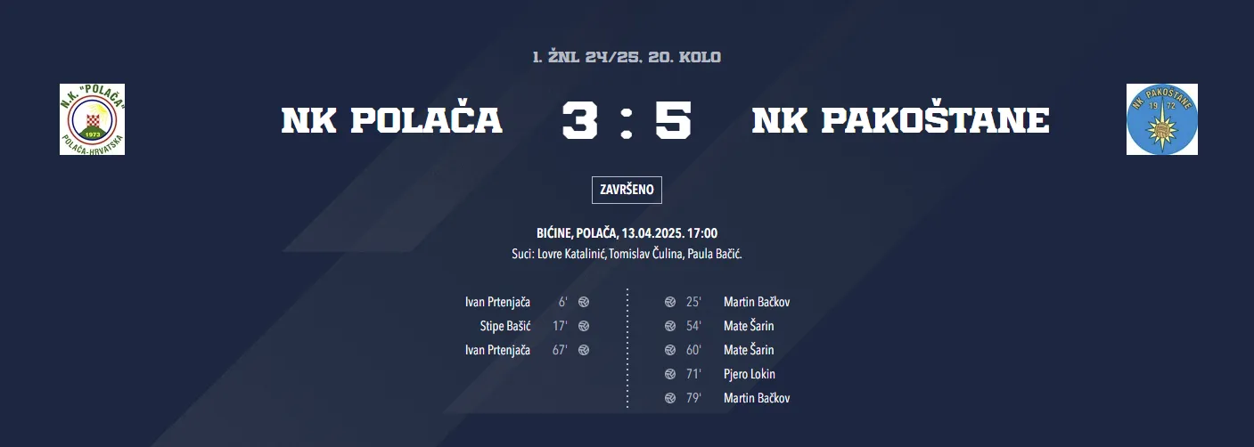 NK Polača - NK Pakoštane