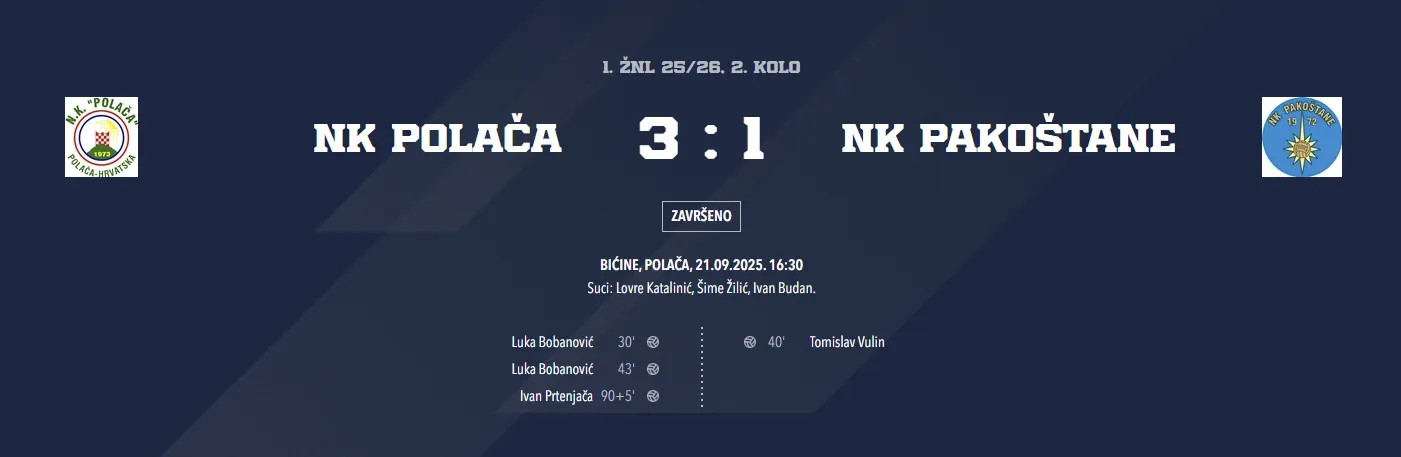 NK Polača - NK Pakoštane