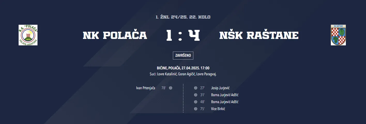NK Polača - NŠK Raštane