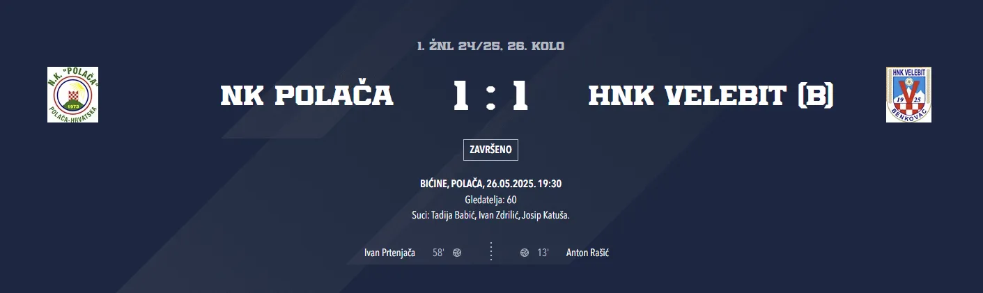NK Polača - NK Velebit