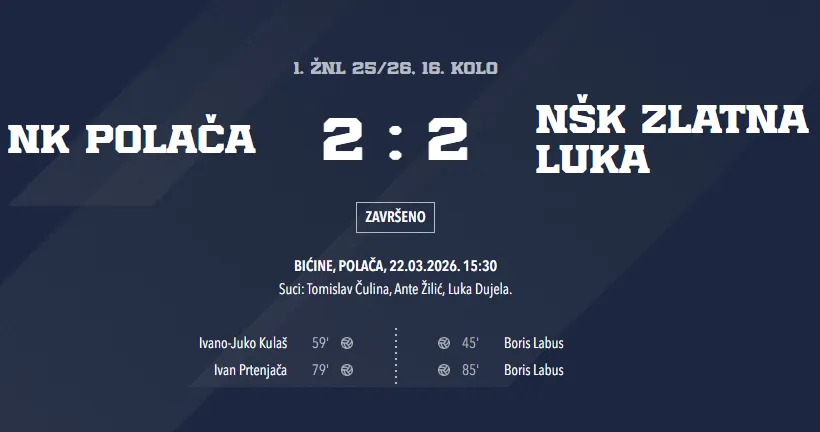 NK POLAČA - NŠK ZLATNA LUKA