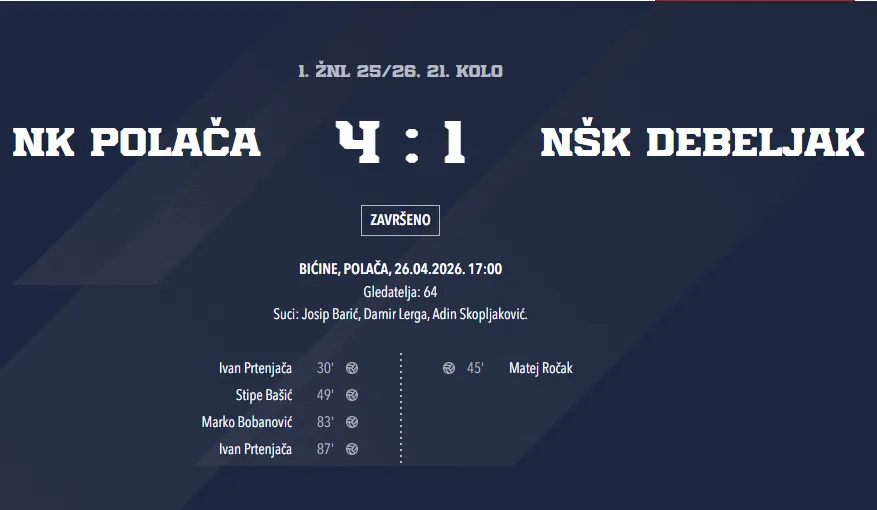 NK POLAČA - NŠK DEBELJAK
